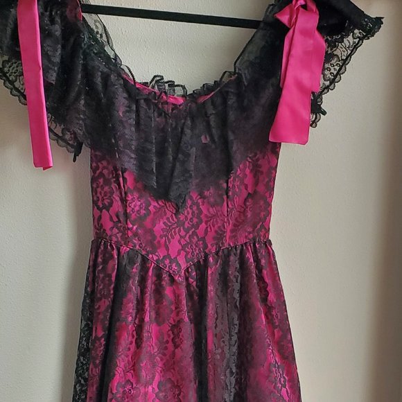 the  prom dress black and red lace - Picture 6 of 10